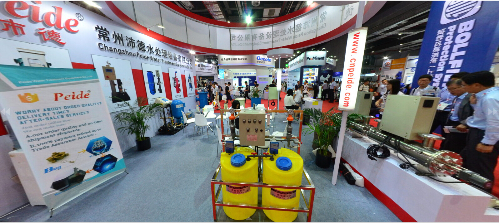 部分展品：紫外線殺菌器、自動加藥裝置、冷卻塔吸垢儀、水箱消毒機、工業(yè)用水反沖洗過濾器、離子棒水處理器、廣譜感應(yīng)式水處理器、自清洗過濾器 、強磁水處理器、定壓補水裝置